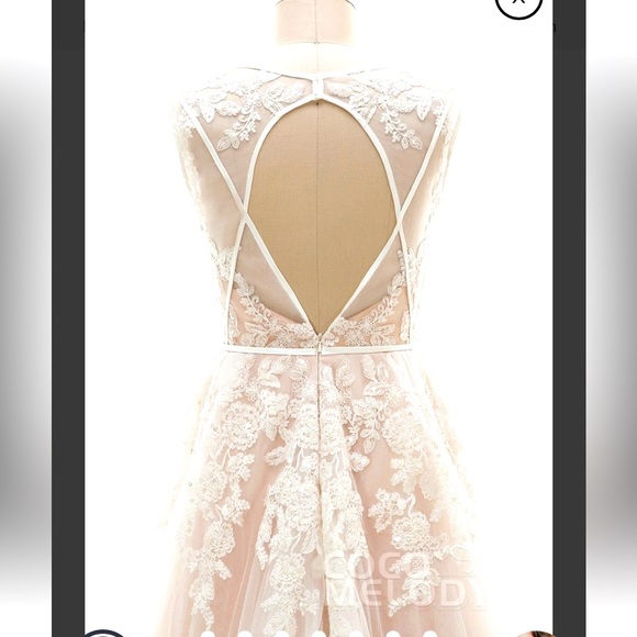 A-Line Court Train Tulle And Lace Wedding Dress, Cocomelody NWT - Picture 4 of 10